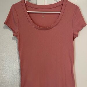A New Day Pink Fitted Cap Sleeve T-Shirt